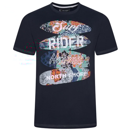 KAM Surf Rider Print T-Shirt Carbon